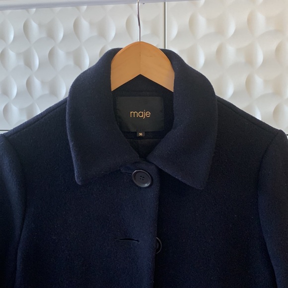 Maje wool coat (Navy) - Picture 3 of 4